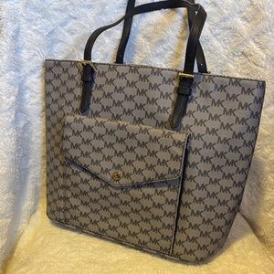 Michael Kors Monogram Gray and Black Tote